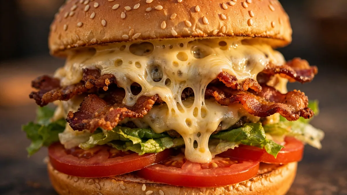 Stor baconburgare med ost och sallad – Big Tasty på McDonald's