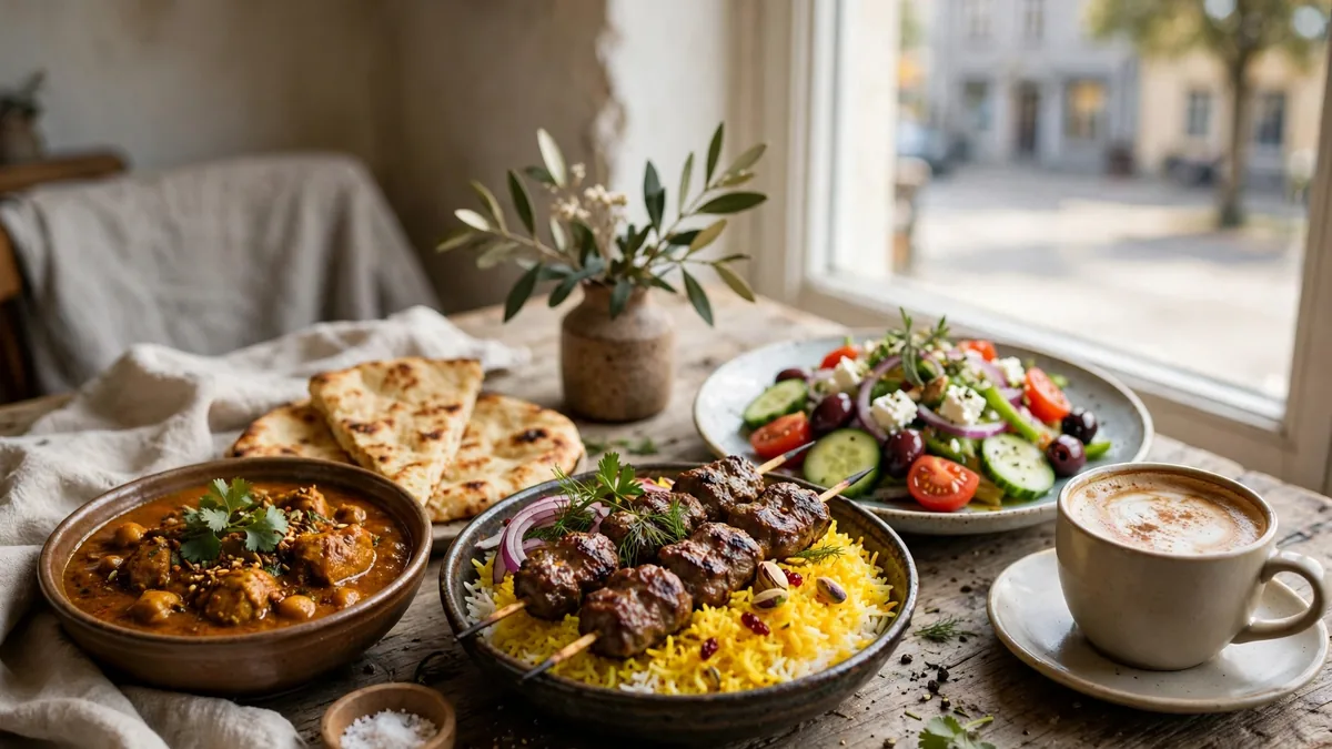 Dagens lunch i Alingsås – indiskt, persiskt och grekiskt på lunchbordet