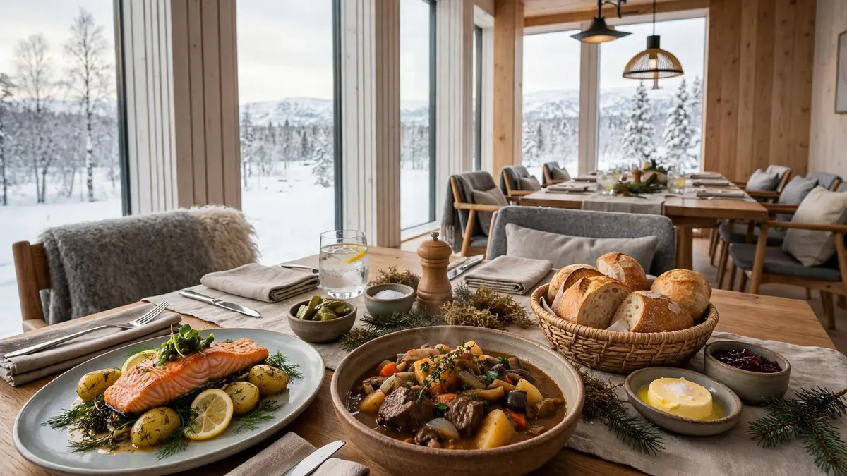 Dagens lunch i Skellefteå – husmanskost och sallad serverade till lunch