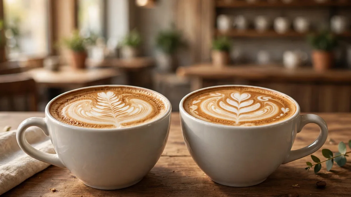 Två cappuccino sida vid sida – Espresso House vs Wayne's Coffee priser 2026